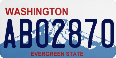 WA license plate ABO2870