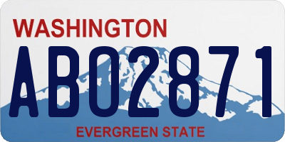 WA license plate ABO2871