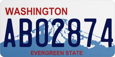 WA license plate ABO2874