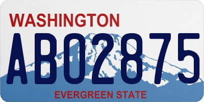 WA license plate ABO2875