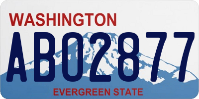WA license plate ABO2877