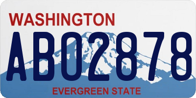 WA license plate ABO2878