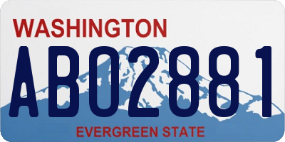 WA license plate ABO2881
