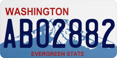 WA license plate ABO2882