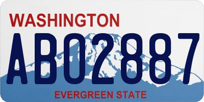 WA license plate ABO2887