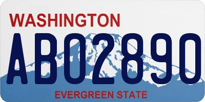 WA license plate ABO2890