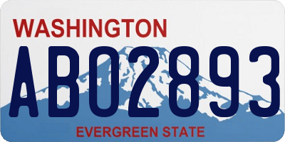 WA license plate ABO2893