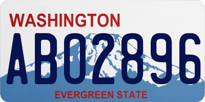 WA license plate ABO2896
