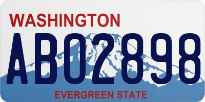 WA license plate ABO2898