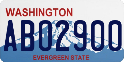 WA license plate ABO2900