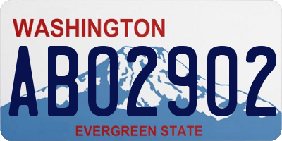 WA license plate ABO2902
