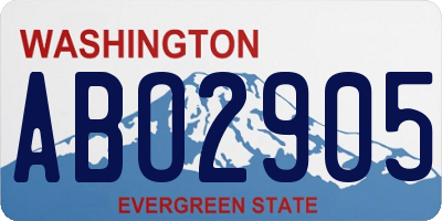 WA license plate ABO2905