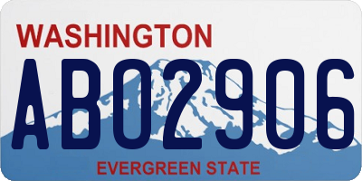 WA license plate ABO2906