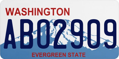 WA license plate ABO2909