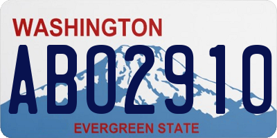 WA license plate ABO2910