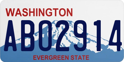 WA license plate ABO2914