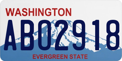 WA license plate ABO2918