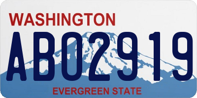 WA license plate ABO2919