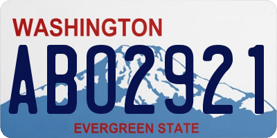WA license plate ABO2921