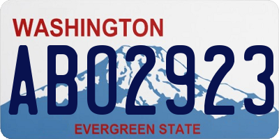 WA license plate ABO2923