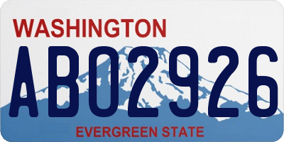 WA license plate ABO2926