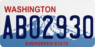 WA license plate ABO2930