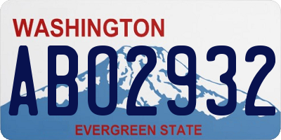 WA license plate ABO2932