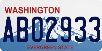 WA license plate ABO2933
