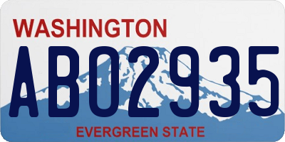 WA license plate ABO2935
