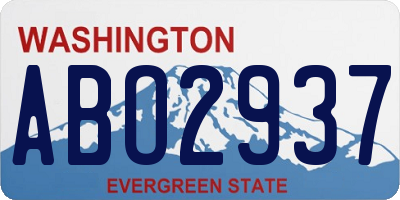 WA license plate ABO2937