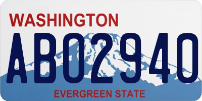WA license plate ABO2940