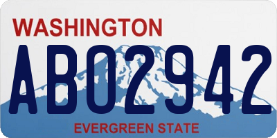 WA license plate ABO2942