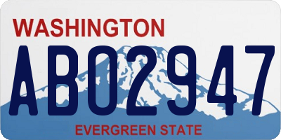 WA license plate ABO2947
