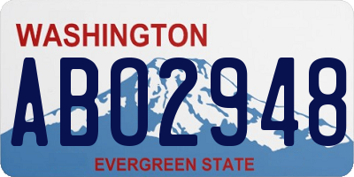 WA license plate ABO2948