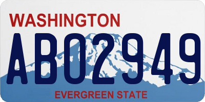 WA license plate ABO2949