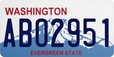 WA license plate ABO2951
