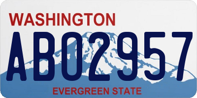 WA license plate ABO2957