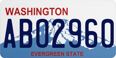 WA license plate ABO2960