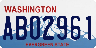 WA license plate ABO2961