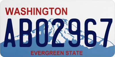 WA license plate ABO2967