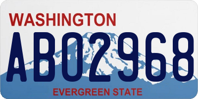 WA license plate ABO2968