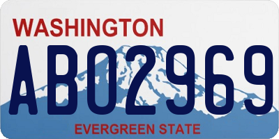 WA license plate ABO2969