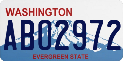 WA license plate ABO2972