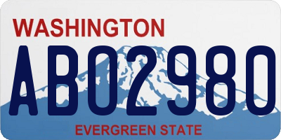 WA license plate ABO2980