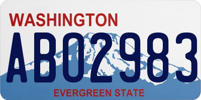 WA license plate ABO2983