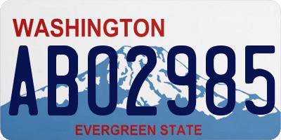 WA license plate ABO2985