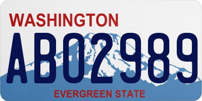 WA license plate ABO2989
