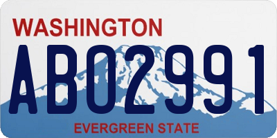 WA license plate ABO2991