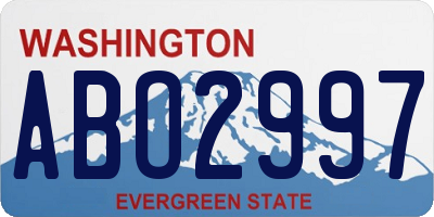 WA license plate ABO2997