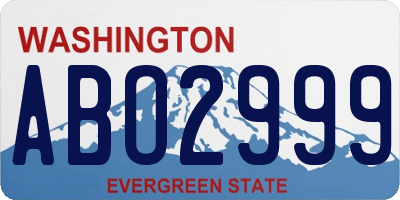 WA license plate ABO2999